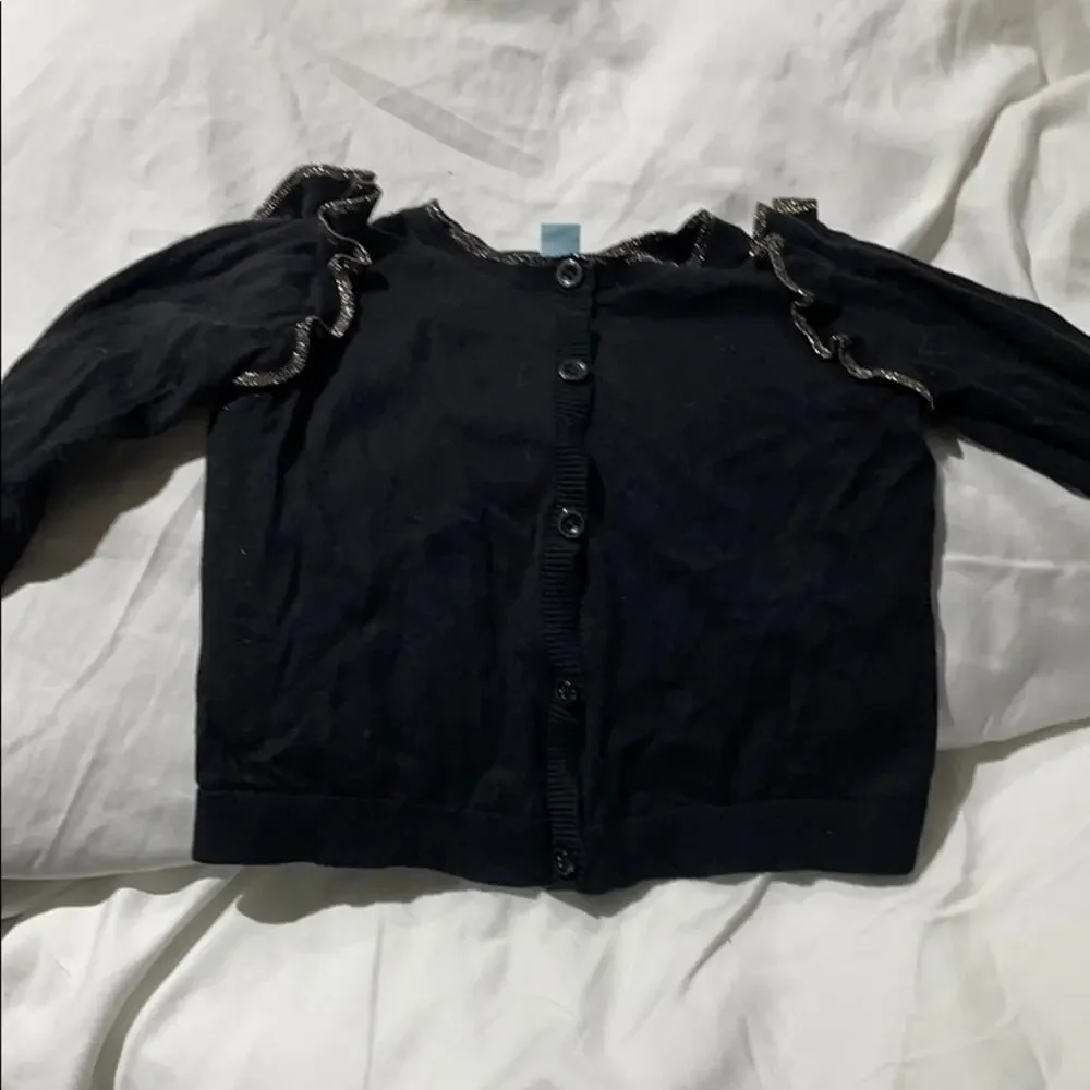 Baby gap 4 black gold ruffle shoulder worn once